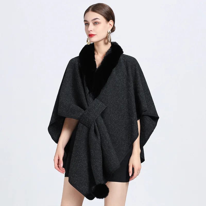 Cape Chic en Fourrure noir