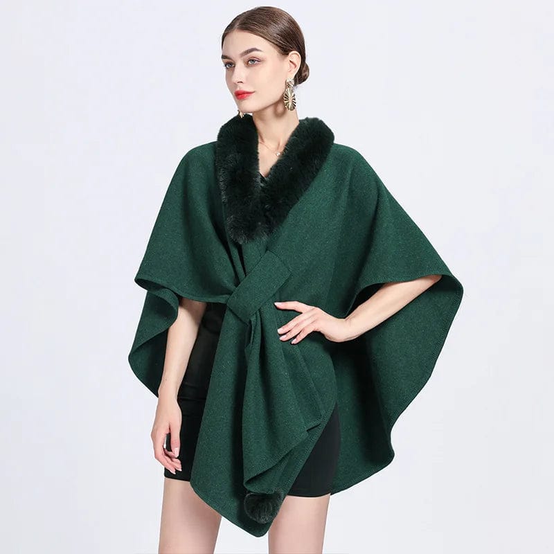 Cape Chic en Fourrure vert