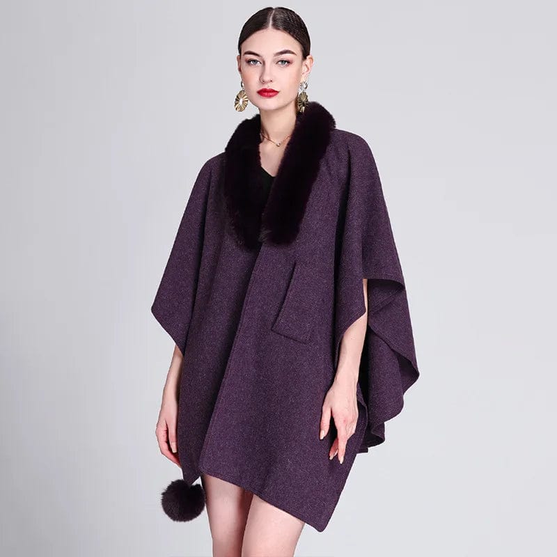 Cape Chic en Fourrure violet