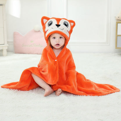 Cape de Bain Renard pour Bébé CozyFox renard / 70x100 cm