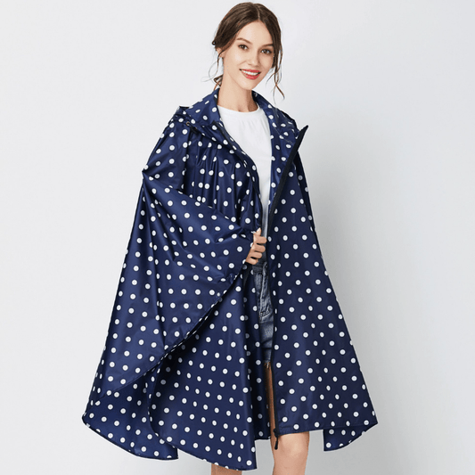 Cape de Pluie pour Femme Élégante bleu marine