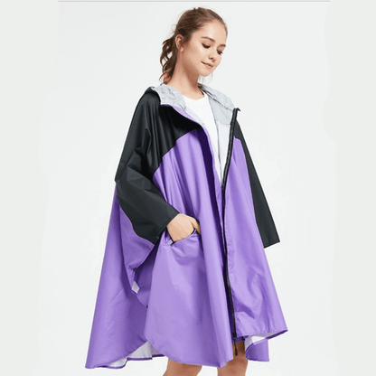 Cape de Pluie Randonnée Femme - AdventureShield Noir & Violet