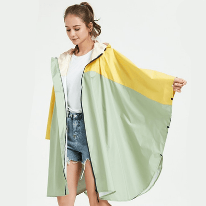 Cape de Pluie Respirante pour les Femmes Jaune & Vert