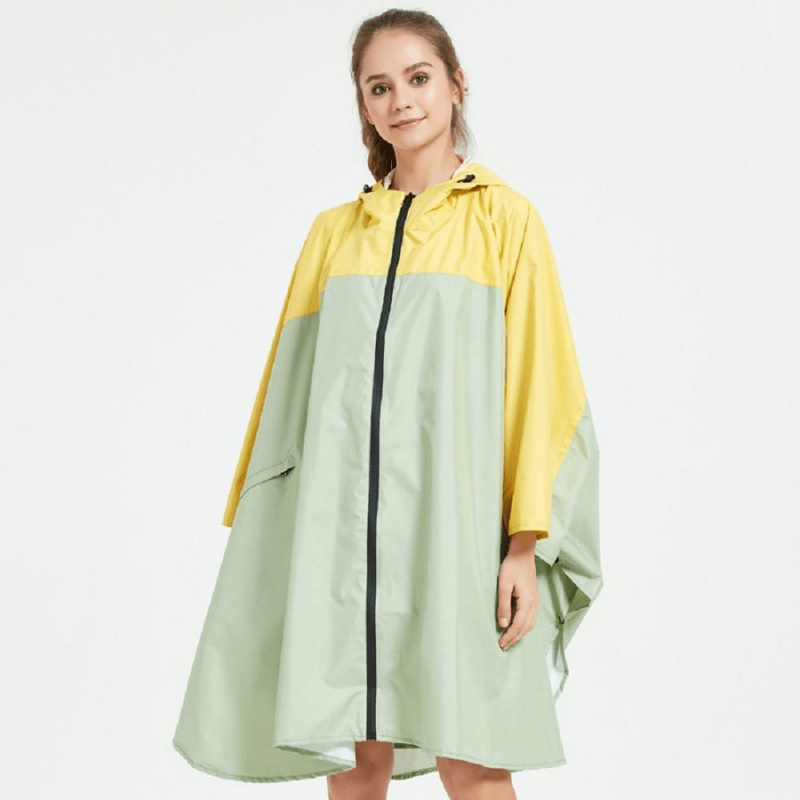 Cape de Pluie Respirante pour les Femmes Jaune & Vert