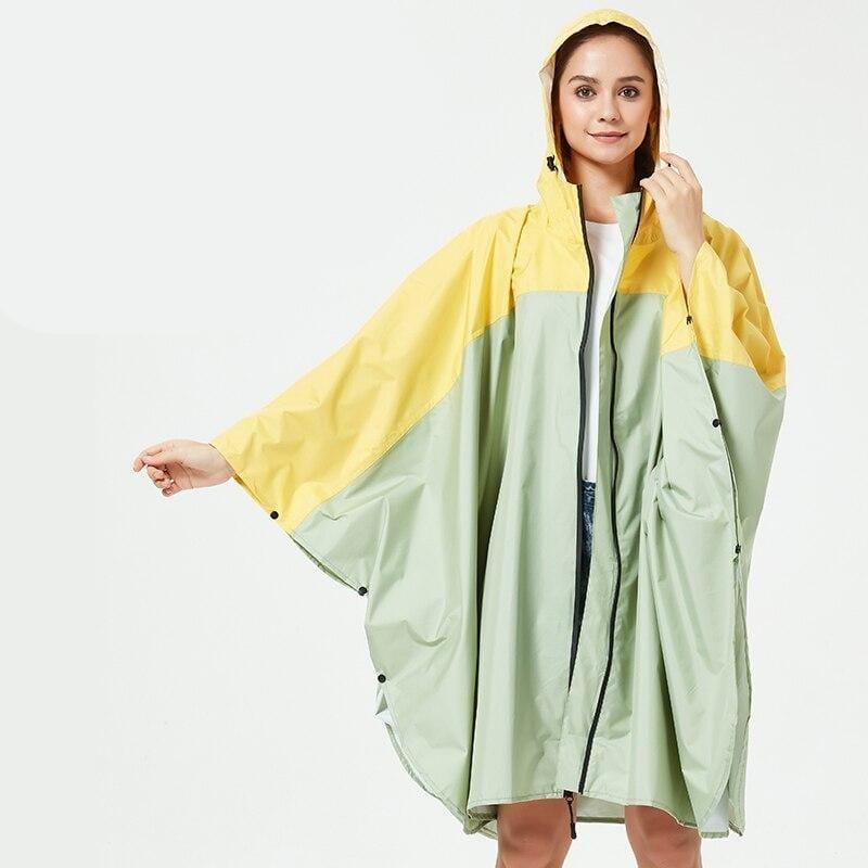 Cape de Pluie Respirante pour les Femmes Jaune & Vert