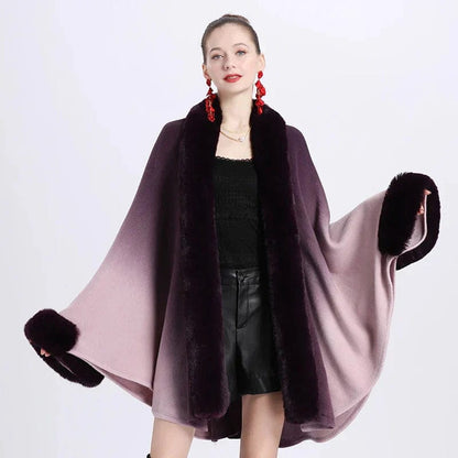 Cape en Fourrure Femme - Luxe et Élégance violet