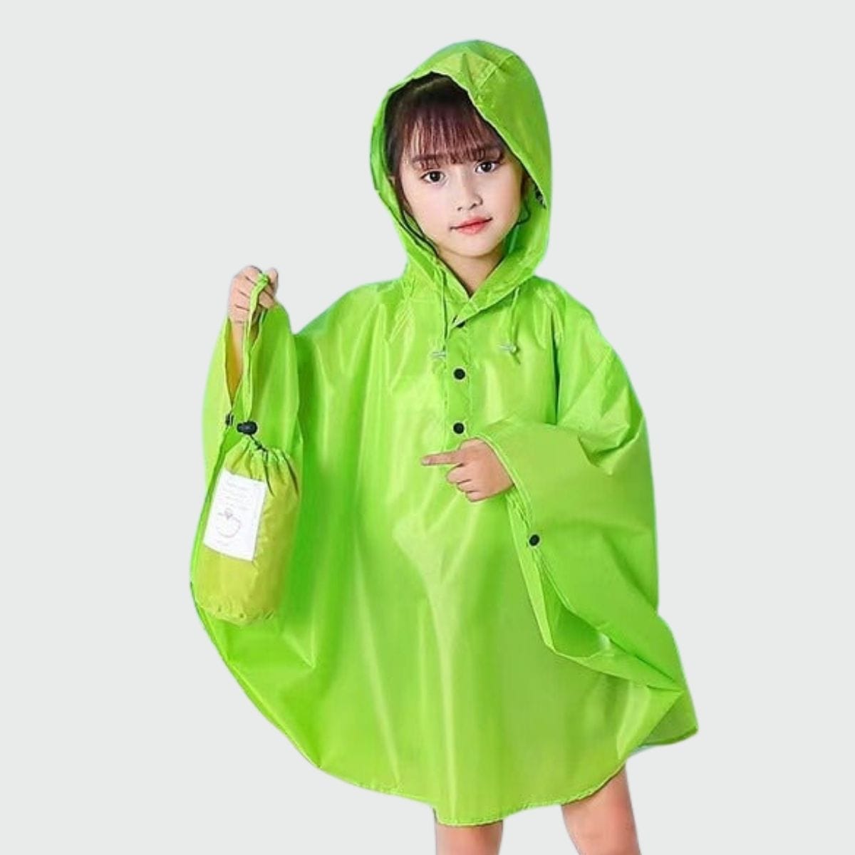 Cape Pluie Enfant - Incroyable protection contre la pluie vert / S