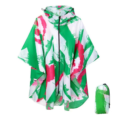 Cape Pluie Femme Rose & Verte - Chic & Tendance Vert & Rose / unique