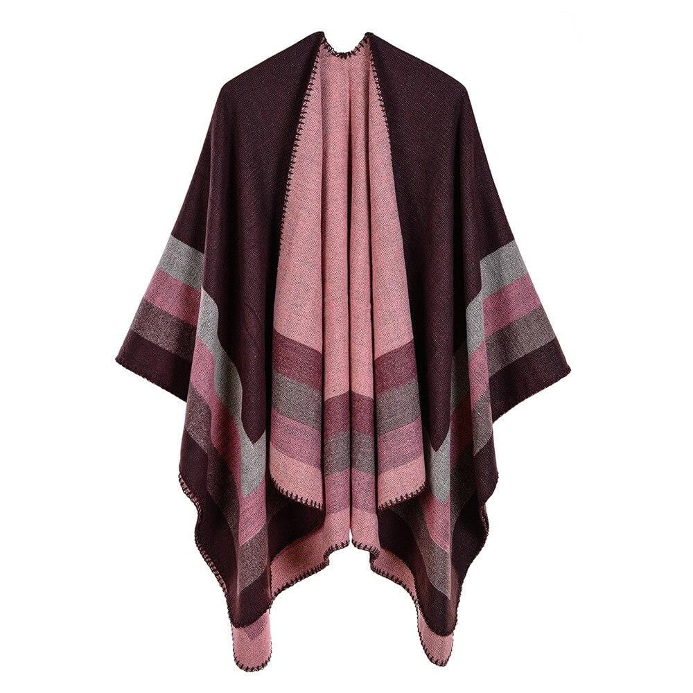 Cape Poncho Femme Hiver - Collection Élégance marron