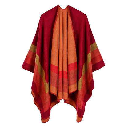 Cape Poncho Femme Hiver - Collection Élégance orange