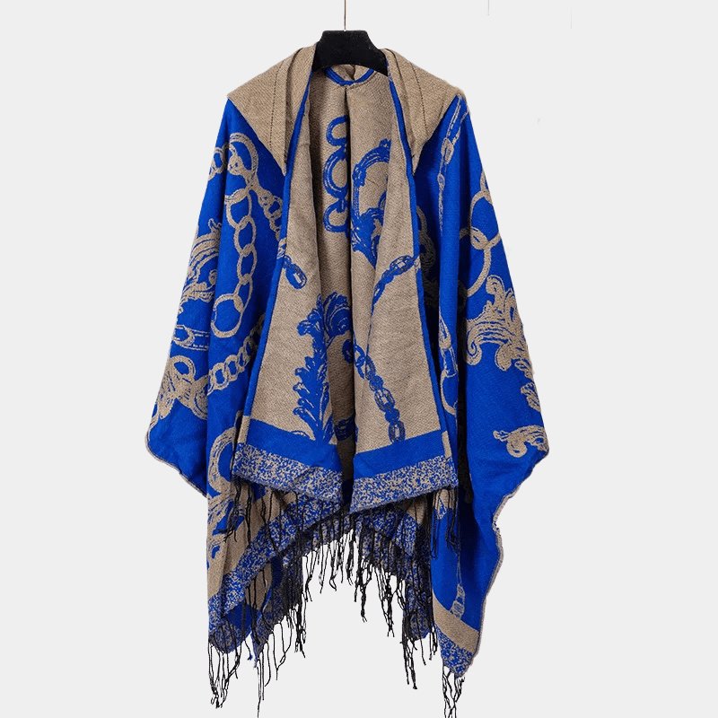 Cape Poncho pour Homme bleu