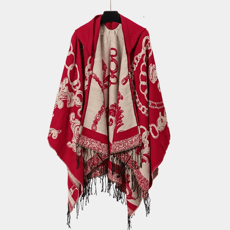 Cape Poncho pour Homme rouge