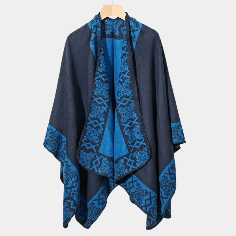 Echarpe Poncho pour Homme bleu