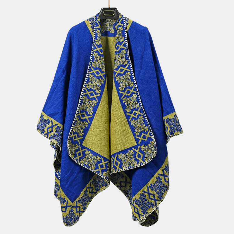 Echarpe Poncho pour Homme bleu jaune