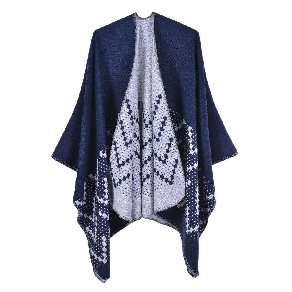 Gilet Poncho Femme - Collection Élégance bleu