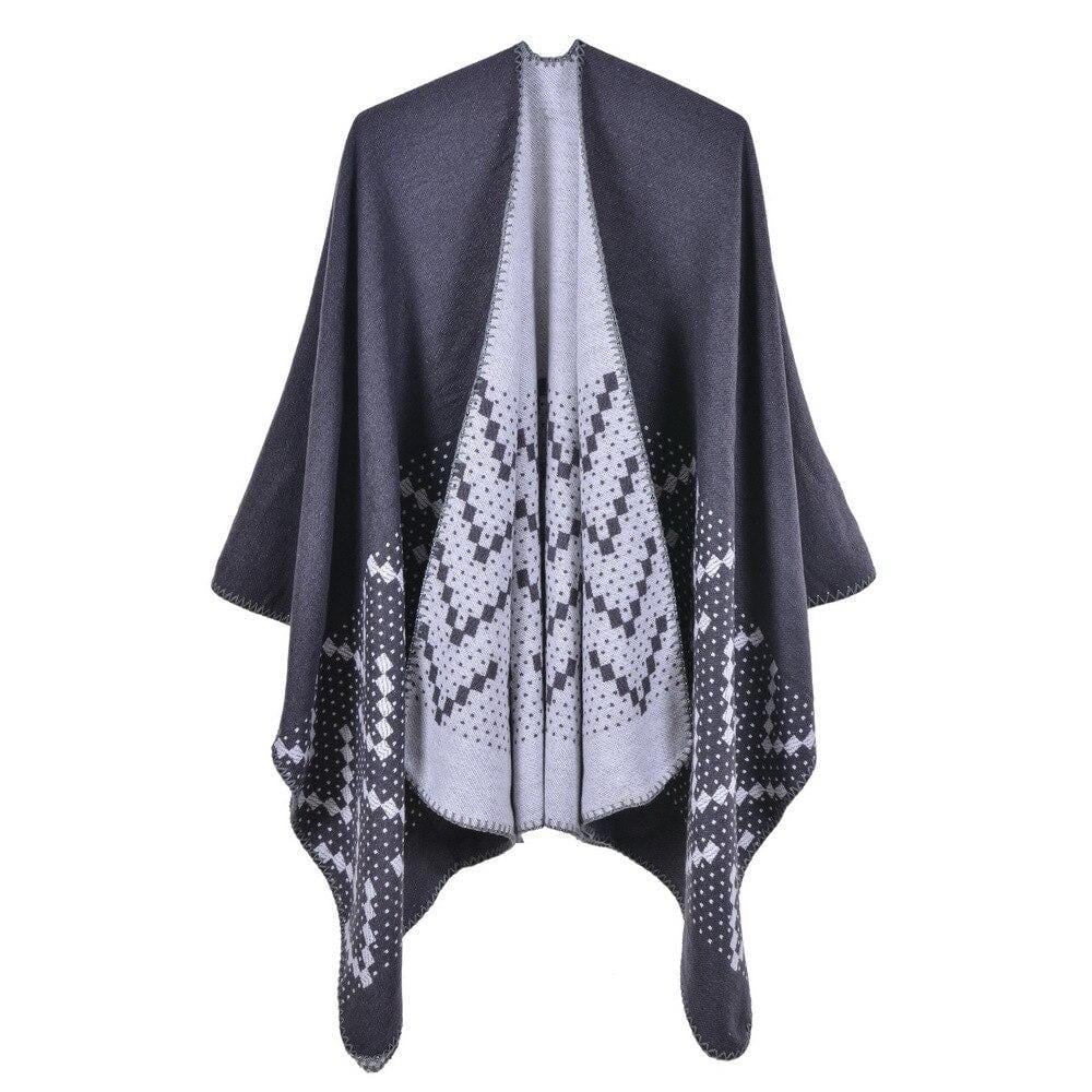 Gilet Poncho Femme - Collection Élégance gris