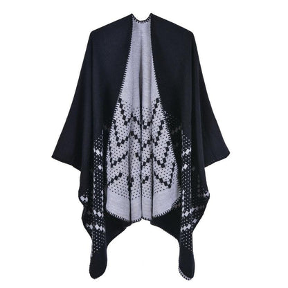 Gilet Poncho Femme - Collection Élégance noir