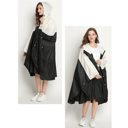 K-Way Poncho pour Femme Noir & Blanc