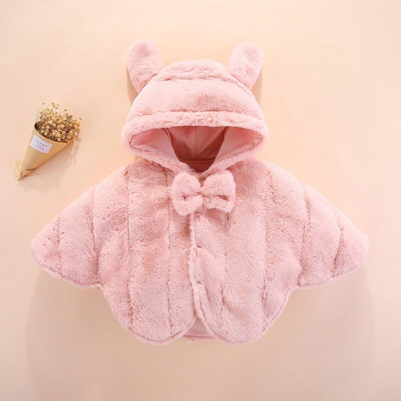 Manteau Poncho Bébé Fille - Style Enfance Rose / 9 mois