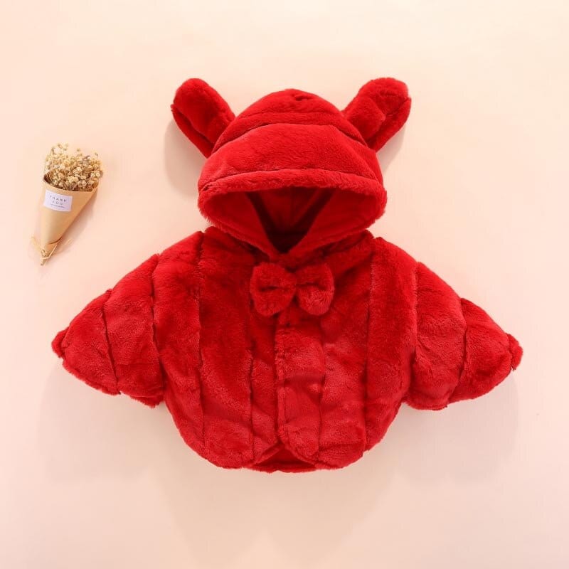 Manteau Poncho Bébé Fille - Style Enfance Rouge / 9 mois