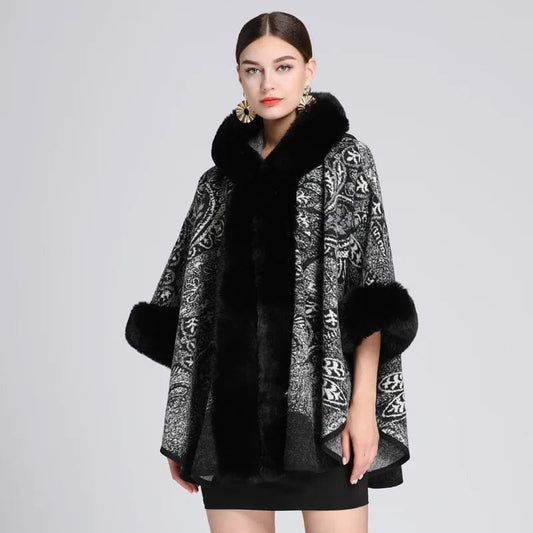 Manteau Poncho pour Femme chic noir