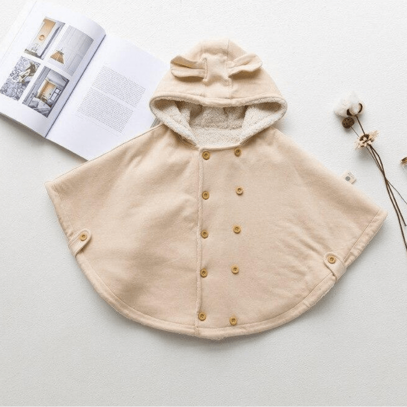 Polaire Poncho Fille Beige