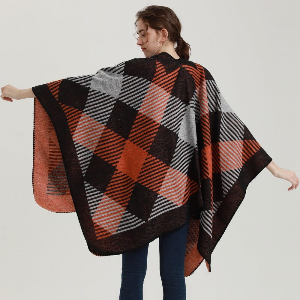 Poncho à Carreaux