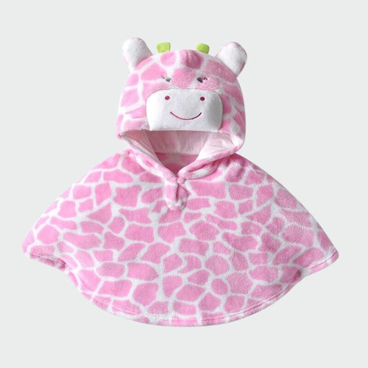 Poncho Bébé Girafe Rose - Collection Giraféline Girafe Rose