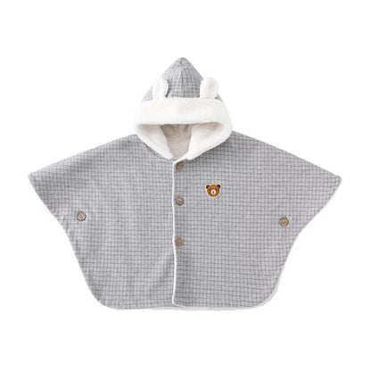 Poncho Bébé Gris & Blanc Gris / 0-1 an