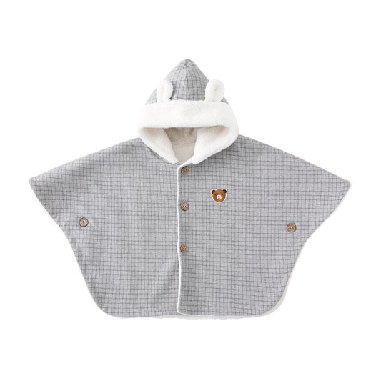 Poncho Bébé Gris & Blanc Gris / 0-1 an