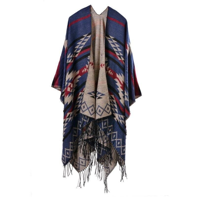 Poncho Bohème Chic & Co. bleu marine