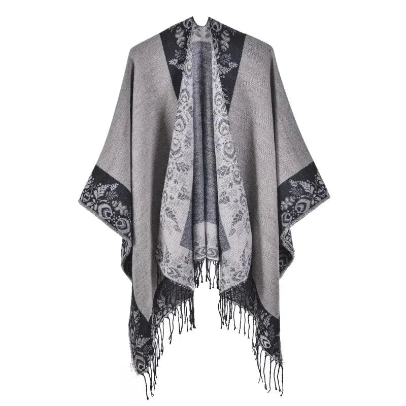 Poncho Cape pour Femme gris clair