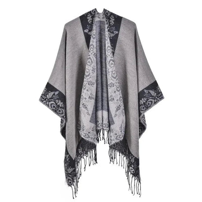 Poncho Cape pour Femme gris clair