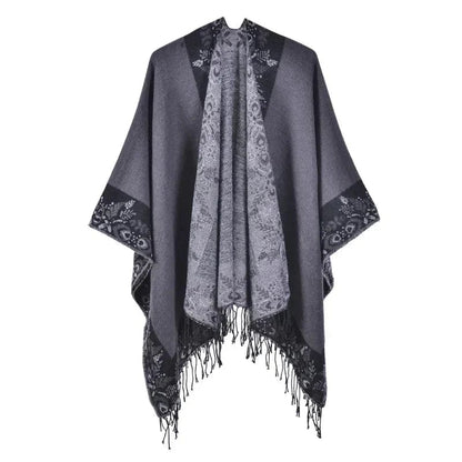 Poncho Cape pour Femme gris foncé