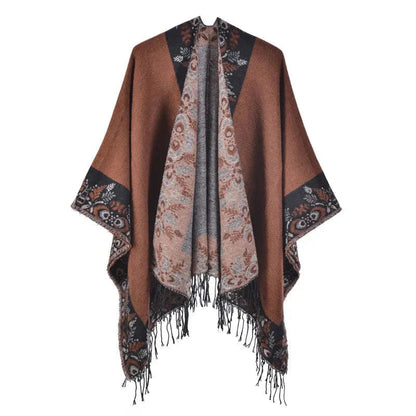 Poncho Cape pour Femme marron