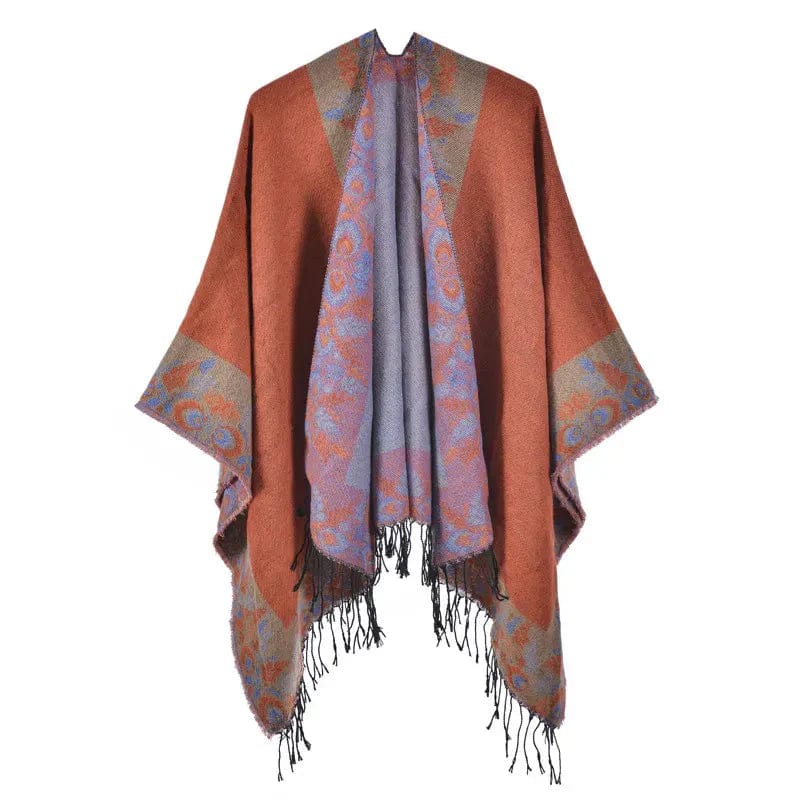 Poncho Cape pour Femme orange