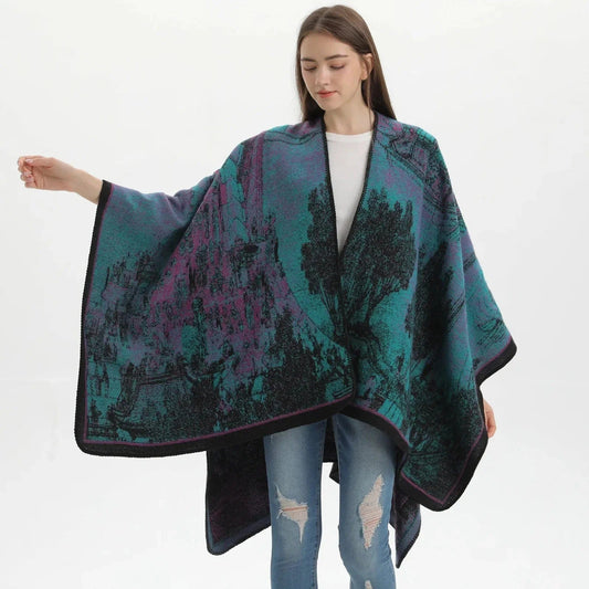 Poncho Châle Femme Chaud & Confort