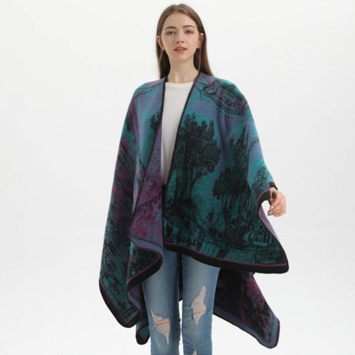 Poncho Châle Femme Chaud & Confort