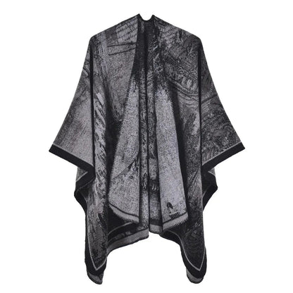 Poncho Châle Femme Chaud & Confort gris