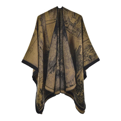 Poncho Châle Femme Chaud & Confort jaune