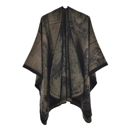 Poncho Châle Femme Chaud & Confort kaki