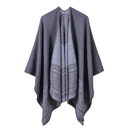 Poncho Chic Femme Gris