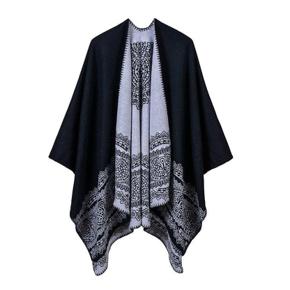 Poncho Chic Femme Noir