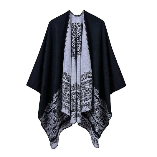 Poncho Chic Femme Noir