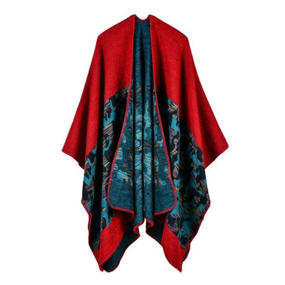 Poncho Chic pour Femme Rouge