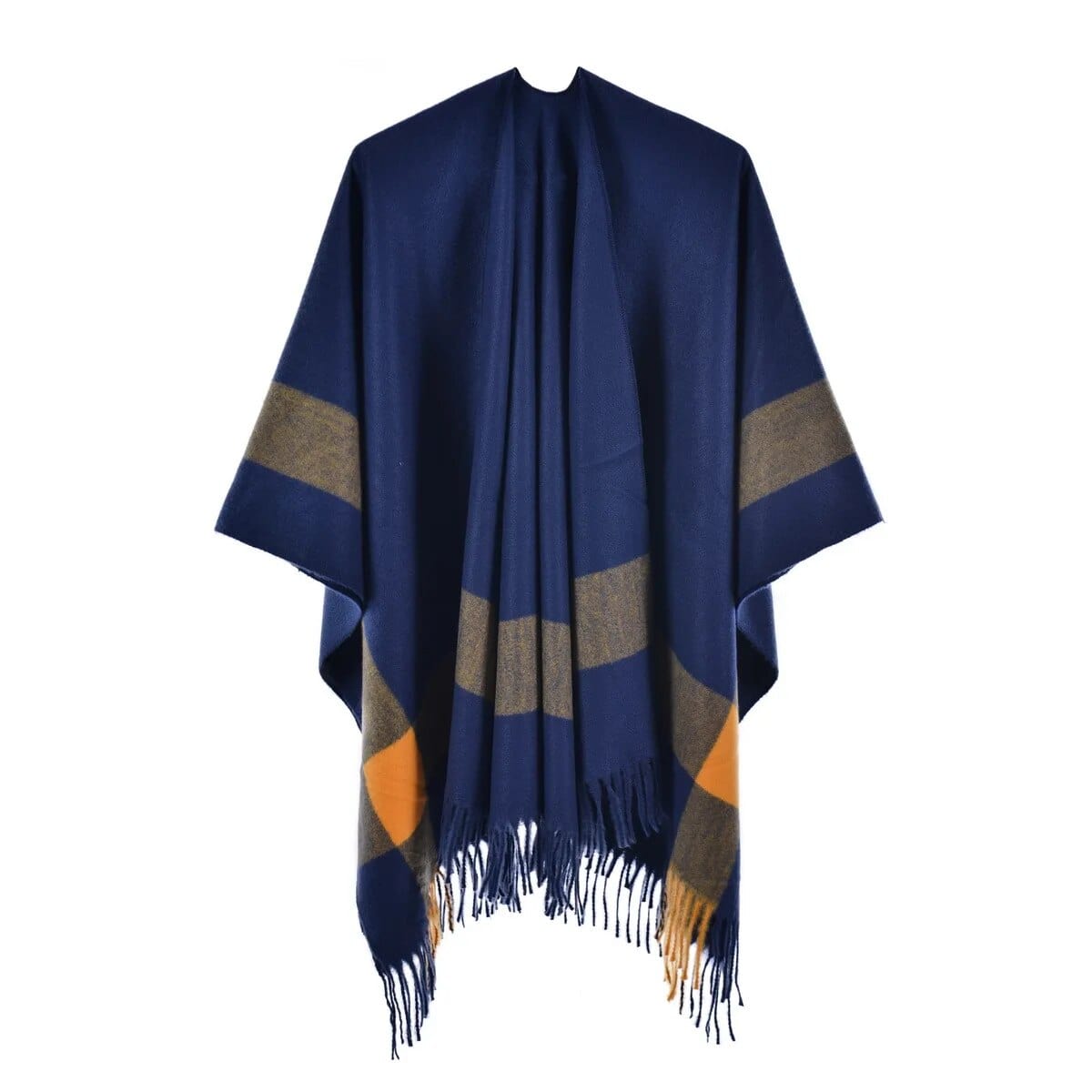 Poncho Court Femme - Élégance Assurée bleu