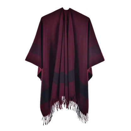 Poncho Court Femme - Élégance Assurée rouge