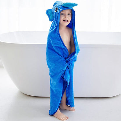 Poncho de bain enfant Eléphant Bleu éléphant / 90x90 cm