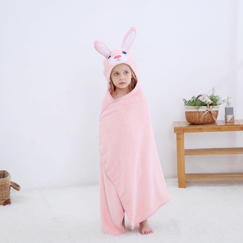 Poncho de bain Enfant Lapin Rose FunKids lapin rose / 70x120 cm