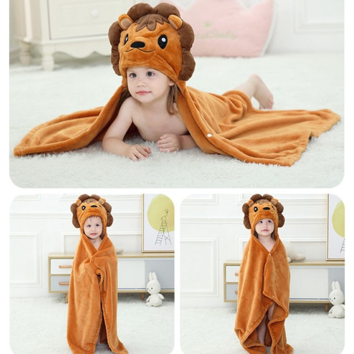 Poncho de bain pour bébé LionKing lion / 70x100 cm